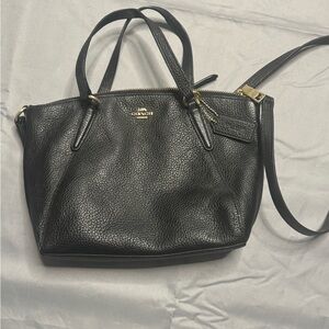 Coach Pebbled Black Leather Shoulder Bag